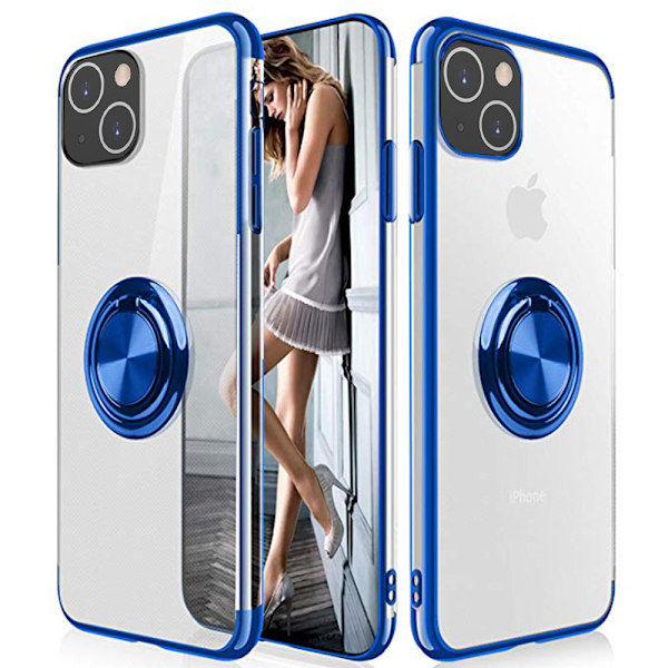 iPhone 13 Mini - Skal med Ringhållare Blå