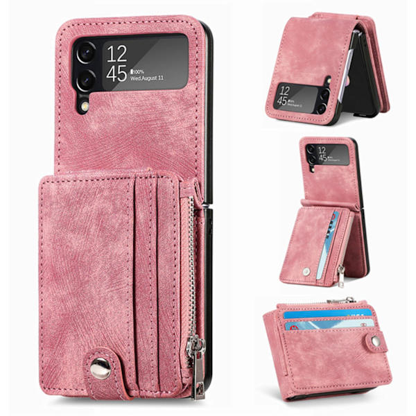 Samsung Galaxy Z Flip 3 - Skal med Korthållare Rosa