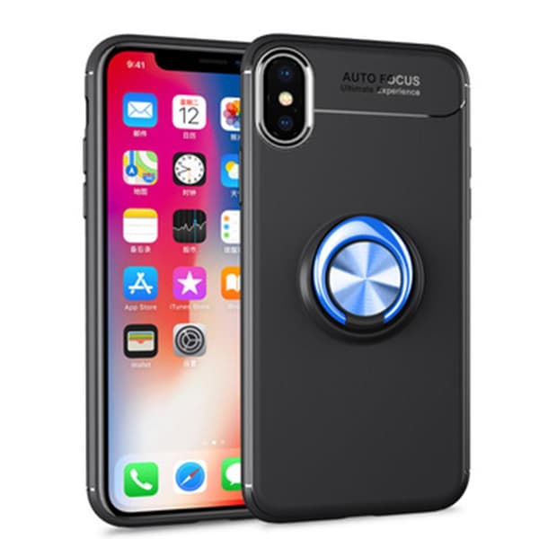 iPhone X - AUTO FOCUS - Skal med Ringh�llare Svart/Röd