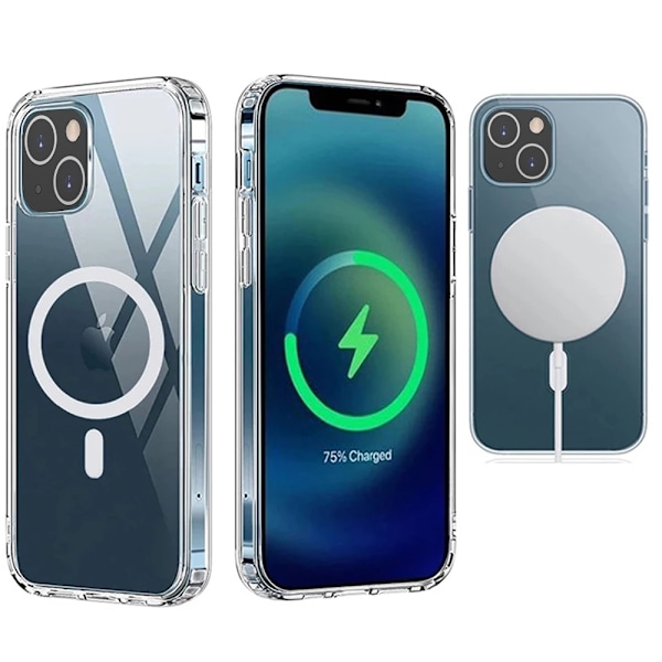 iPhone 13 Mini - Magnetiskt Floveme Skal Genomskinlig