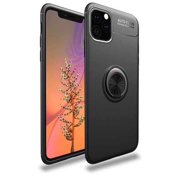 iPhone 11 - Skyddande Stilrent Skal med Ringhållare Röd/Röd