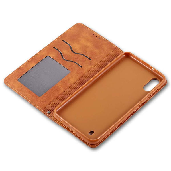 Samsung Galaxy A10 - Praktiskt Plånboksfodral DarkBrown Mörkbrun