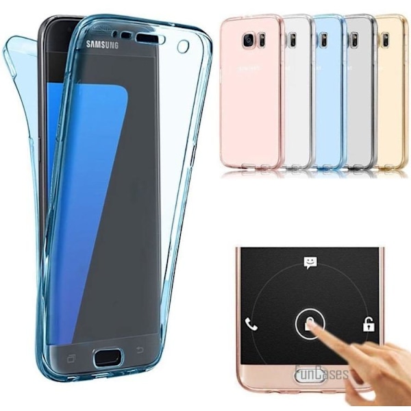 Samsung Galaxy J3 2017 Dubbelt Silikonfodral (TOUCHFUNKTION) Guld