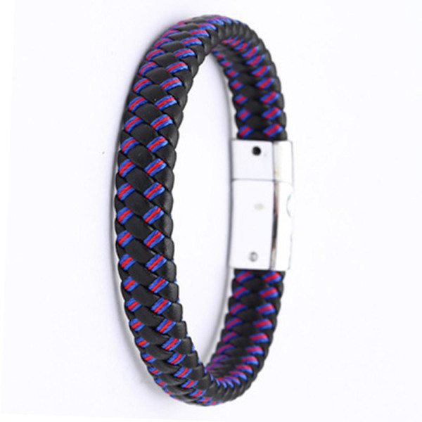 Flerfärgat Flätat Armband Blå-Röd