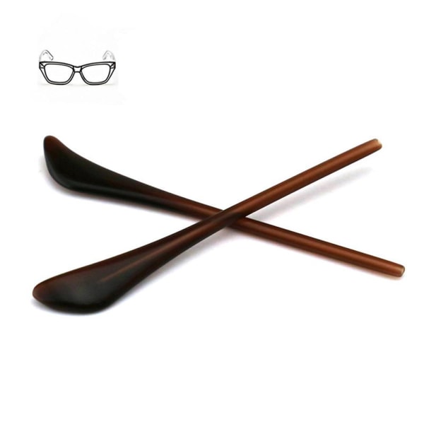 1-Par Anti-Slip Silikon Glasögon Krokar Brun