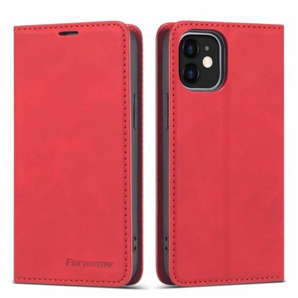 iPhone 12 - Plånboksfodral FORWENW Röd