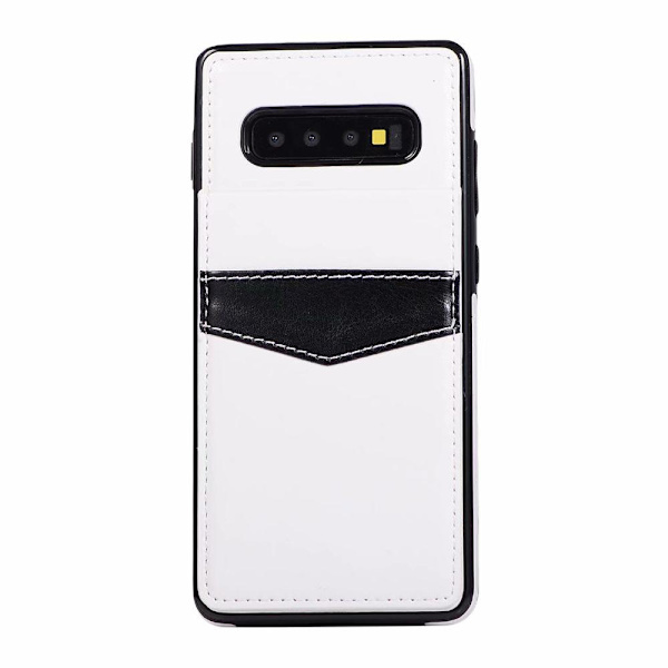 Samsung Galaxy S10 Plus - Praktiskt Stilsäkert Skal med Kortfack Svart