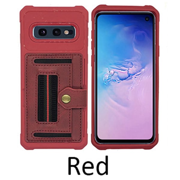 Samsung Galaxy S10E - Skyddande Skal med Kortfack Roséguld