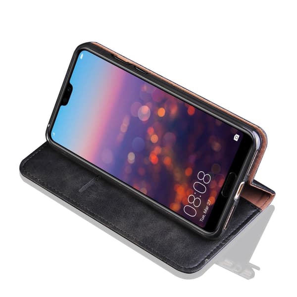LEMAN Stilrent Plånboksfodral för Huawei P20 Röd