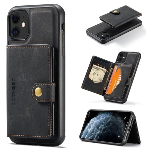 iPhone 12 - Skal med Korthållare Svart