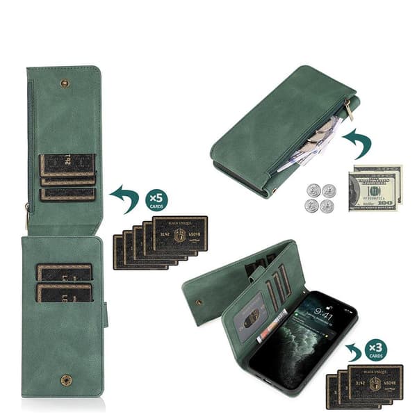 iPhone 12 - Floveme Wallet Cover Röd