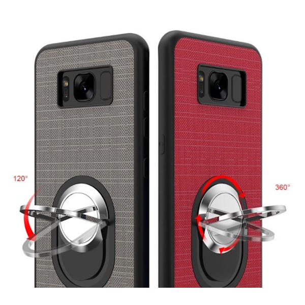 Galaxy S8 - Stilrent Silikonskal med Ringh�llare FLOVEME Grå