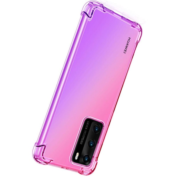 Huawei P40 - Floveme Silikone Cover Rosa/Lila