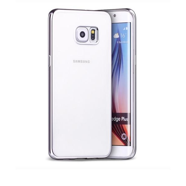 Samsung Galaxy S6 Edge - Stilig silikondeksel fra LEMAN Silver/Grå