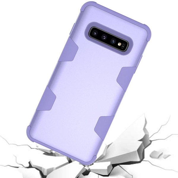 Samsung S10 Plus - Praktiskt och Skyddande Skal "Rugged Robot" Roséguld