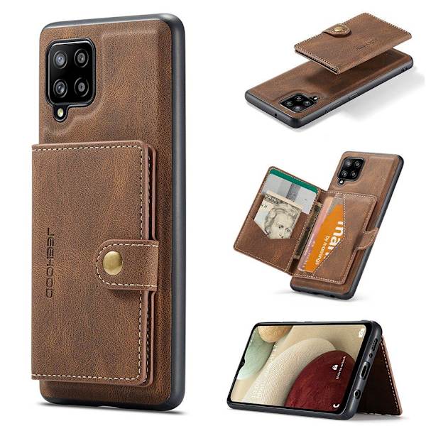 Samsung Galaxy A12 - Cover med kortholder Brun
