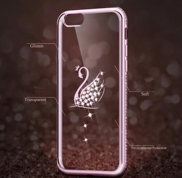 iPhone 6/6S Plus - Stilrent silikonskal (Svanmotiv) Guld Guld