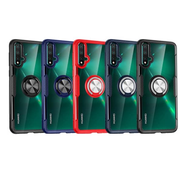 Huawei Nova 5T - Stilrent Skal med Ringhållare Blå