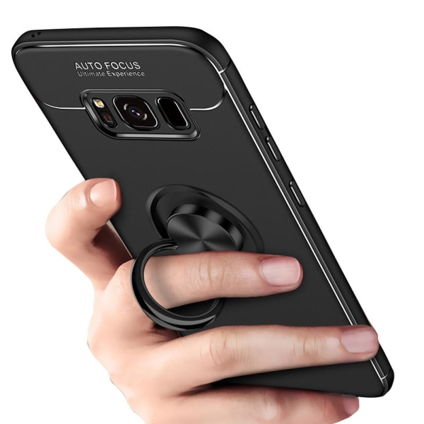 Samsung Galaxy S8 - AUTO FOCUS - Skal med Ringhållare Svart/Blå