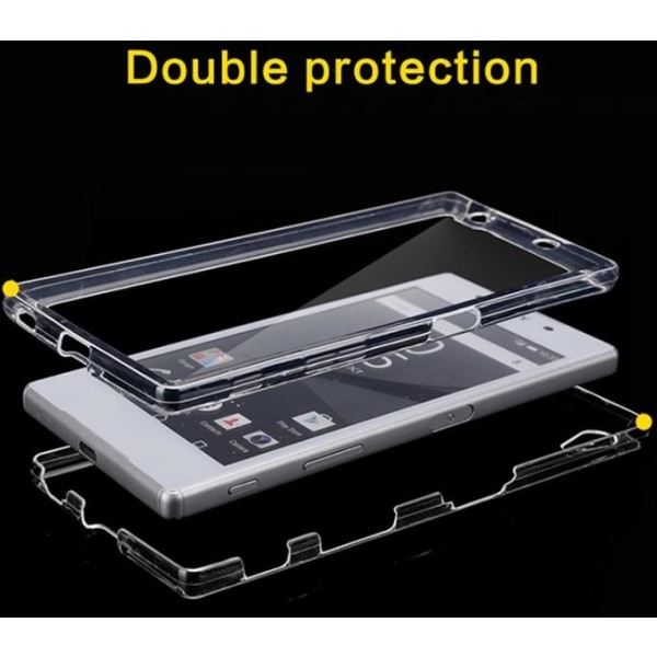 Sony Xperia Z3 - Dubbelsidigt silikonfodral med TOUCHFUNKTION Genomskinlig