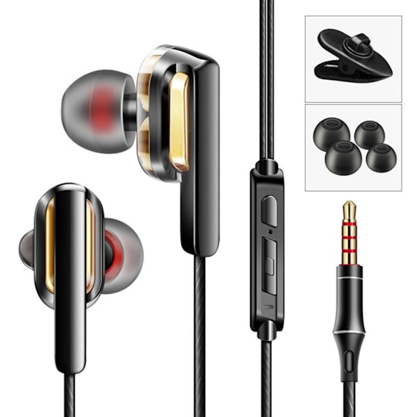 Heavy Bass AUX In-Ear hörlurar Svart