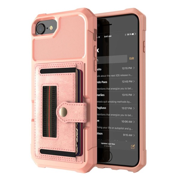 iPhone 7 - Gennemtænkt cover med kortrum Grön