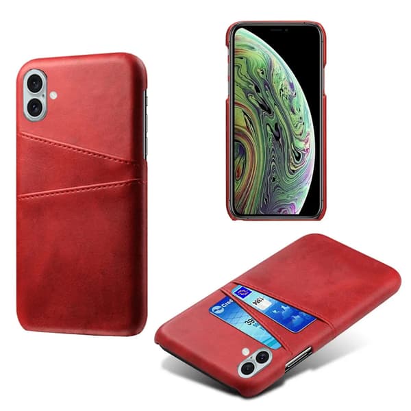 iPhone 16 - LEMANS Vintage-Shell Skal med Kortfack Blå