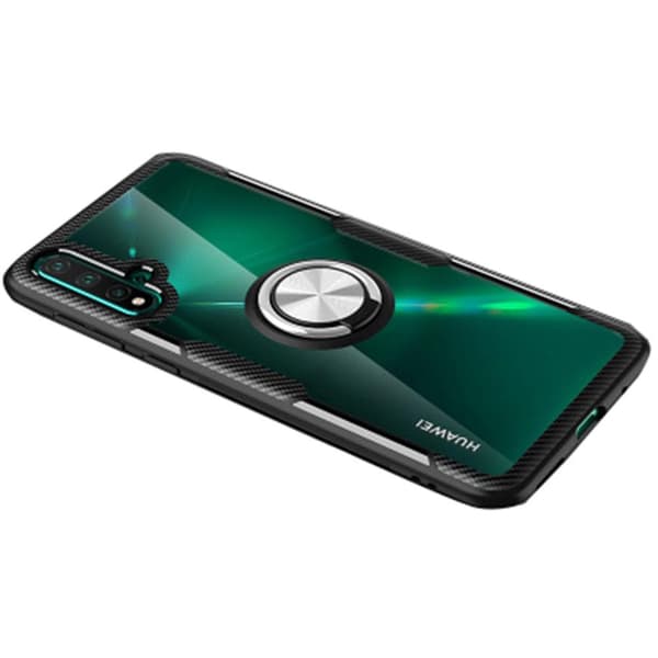 Huawei Nova 5T - Stilrent Skal med Ringhållare Blå