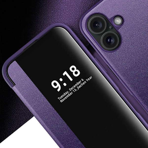 iPhone 16 Fodral - Elegant Design med Smart Fönster! Lila