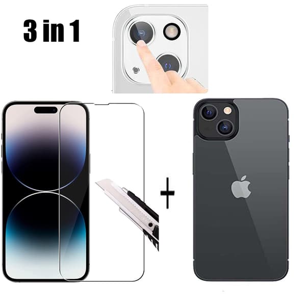 iPhone 15 - 3in1  Front- & Baksida & Kameralinsskydd 0,3mm