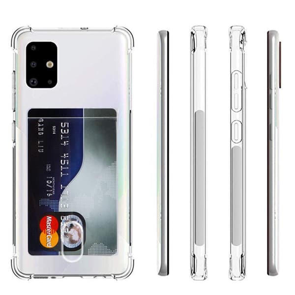 Samsung Galaxy A51 - Cover med kortrum Transparent