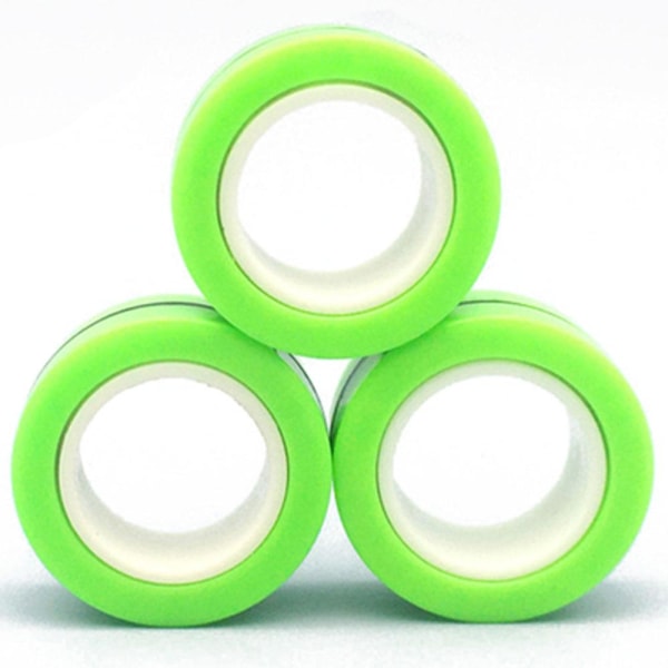 Fidget Toy / Magic Rings Spinner Magneettiset renkaat Grön