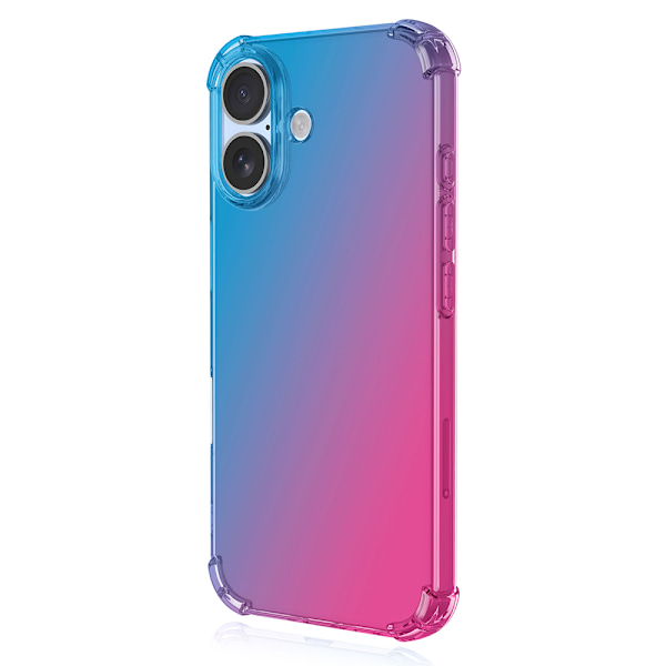 iPhone 16 Plus - Elegant Skyddande Gradient Silikonskal Rosa/Lila