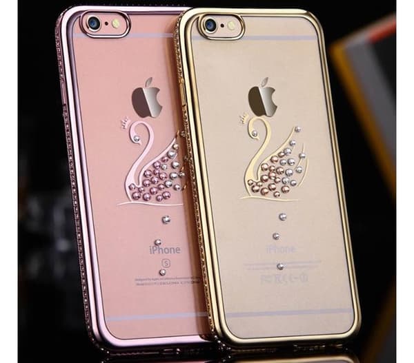 iPhone 6/6S Plus - Stilrent silikonskal (Svanmotiv) Guld Guld