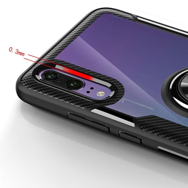 Praktiskt Skal med Ringhållare (NANO) - Huawei P20 Marinblå/Silver