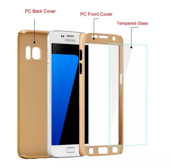 Praktiskt Skyddsfodral för Galaxy S7 (3 delar) Silver/Grå
