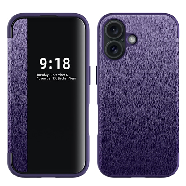 iPhone 16 Fodral - Elegant Design med Smart Fönster! Grön