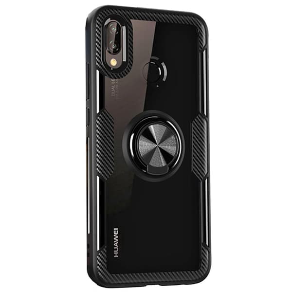 Huawei P20 Lite - Leman Skal med Ringhållare Blå/Blå Blå/Blå