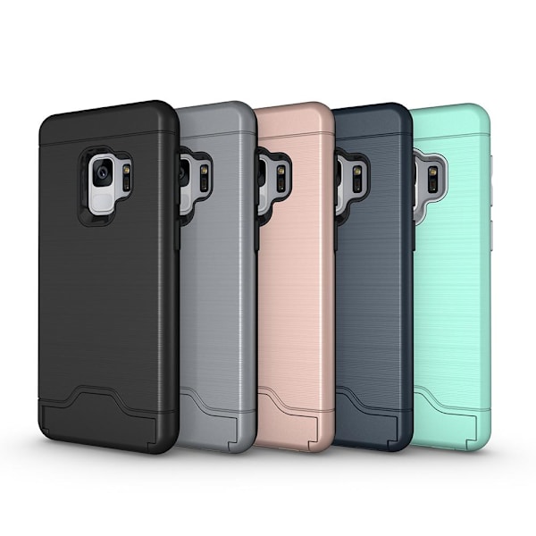 Skal med Kortfack från JENSEN - Samsung Galaxy S9+ Marinblå