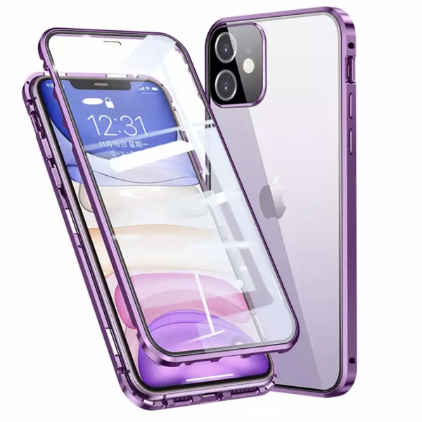iPhone 15 - Suojaava magneettinen kaksipuolinen kansi Purple