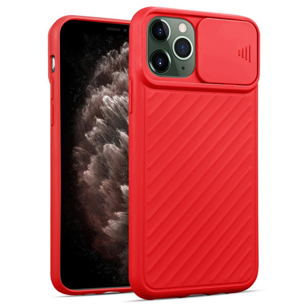 iPhone 12 Pro - Sileä kansi kameran suojauksella Röd