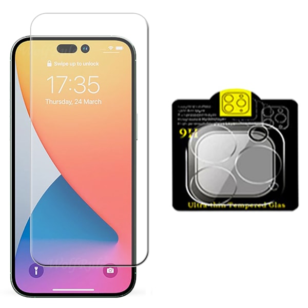 3-in-1 iPhone 16 pro Fram- & Baksida + Kameralinsskydd Transparent