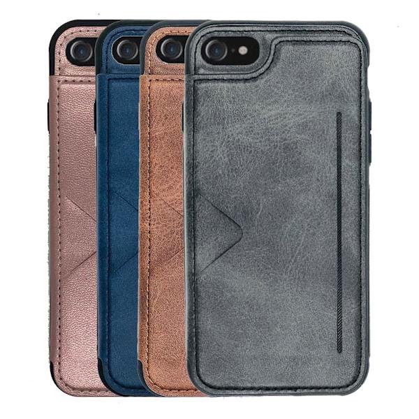 Elegant Skal med Kortfack - iPhone 8 Svart Svart