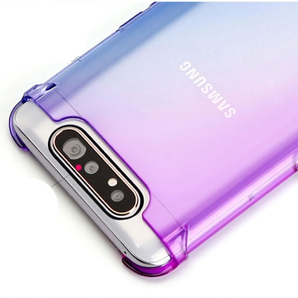 Samsung Galaxy A80 - Slidstærkt silikonecover tykt hjørne FLOVEME Blå/Rosa