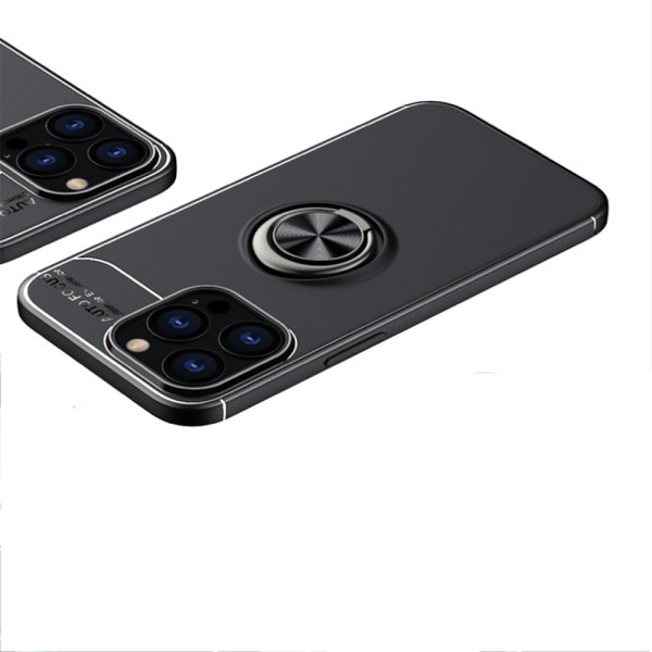 iPhone 14 Pro - Skal med Ringhållare Svart