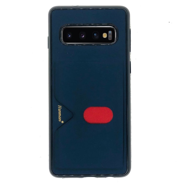 Samsung Galaxy S10 - Exklusivt Praktiskt Skal Kortfack (HANMAN) Mörkblå