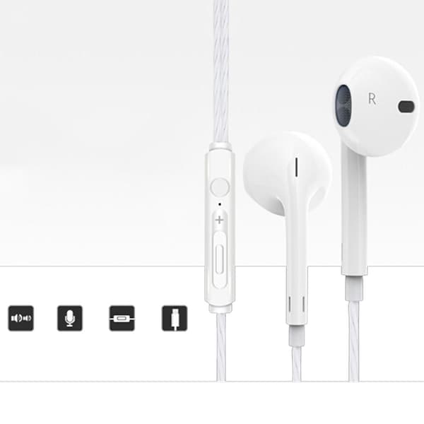 Hållbara Stilrena In-Ear Type-C Hörlurar Vit