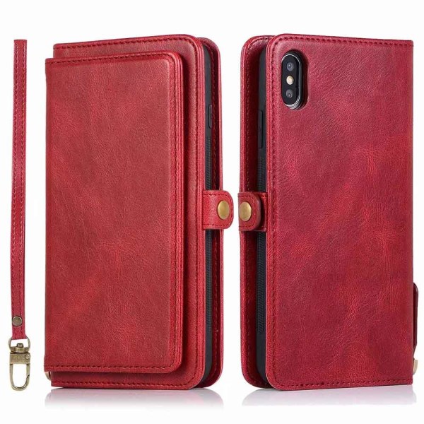 iPhone X/XS - Smart Plånboksfodral Röd