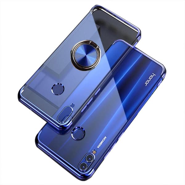 Huawei P Smart 2019 - Praktisk silikonecover med ringholder Svart