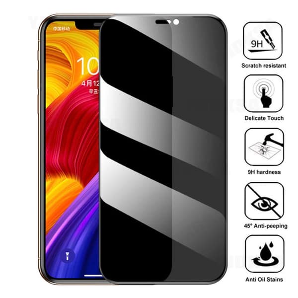 iPhone 12 Pro Max Tempererat Skyddsglas  Anti-Spy, Damm- och Bubbel-fritt